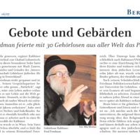 Jüdische Allgemeine Zeitung: Artikel über Deaf Pessachfest
